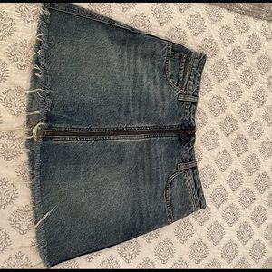 FREE PEOPLE denim zip up skirt